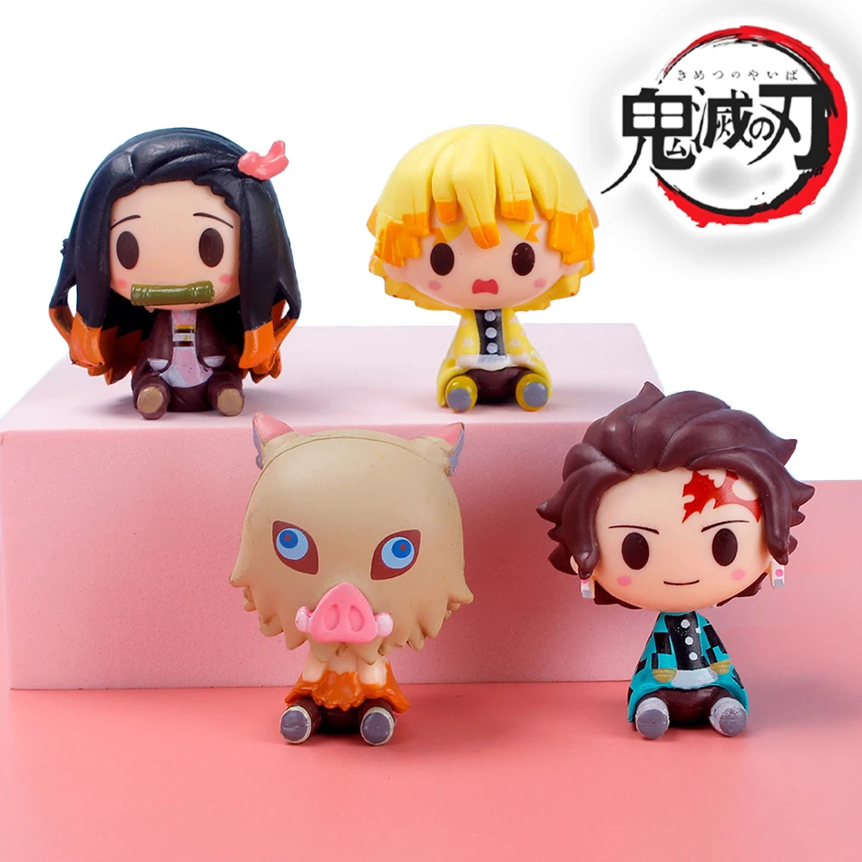 Demon Slayer Acchion Figuur Demon Slayer: Kimetsu no Yaiba Kamado Tanjiro Nezuko Azuma Zenitsu Acchion Figuur Kute Anime Model Statue en ys