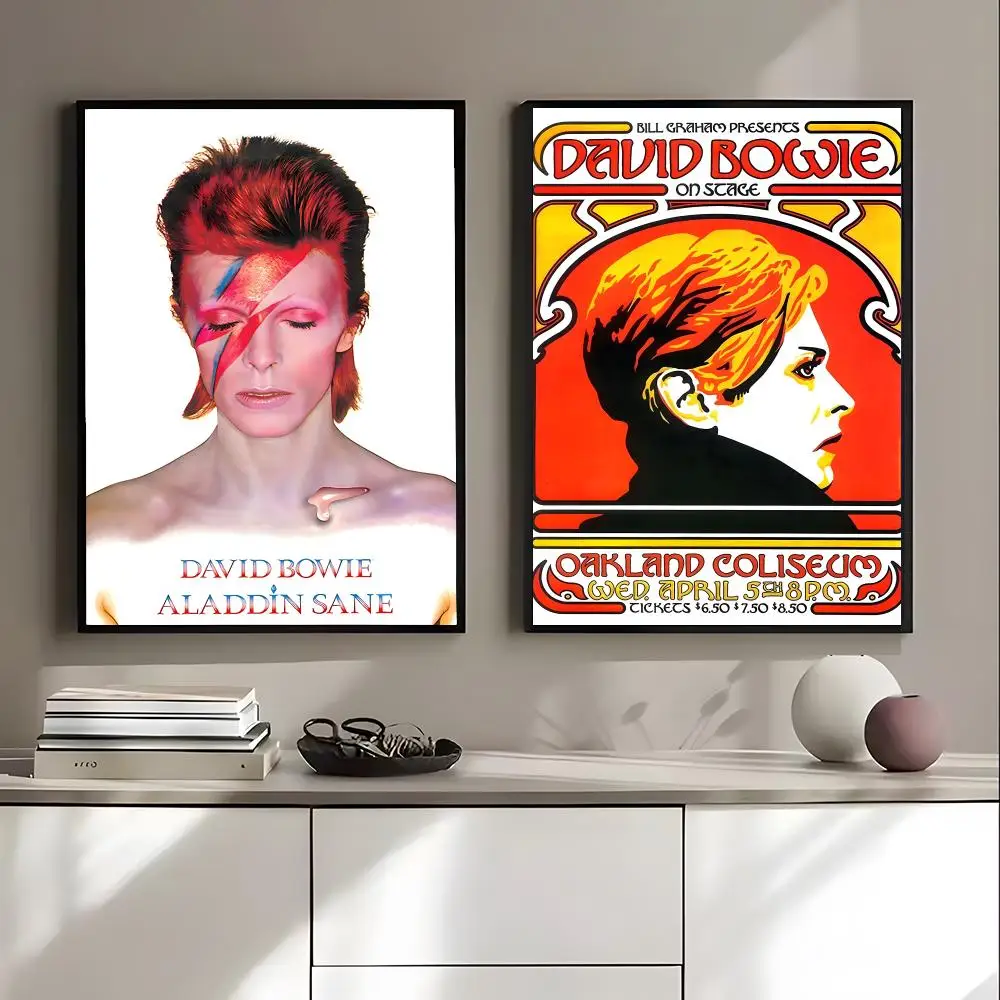 D-David Hot Singer B-Bowie Poster HD Art Sticky Wall Waterproof Home Living Room Bedroom Bar Aesthetic Decoration