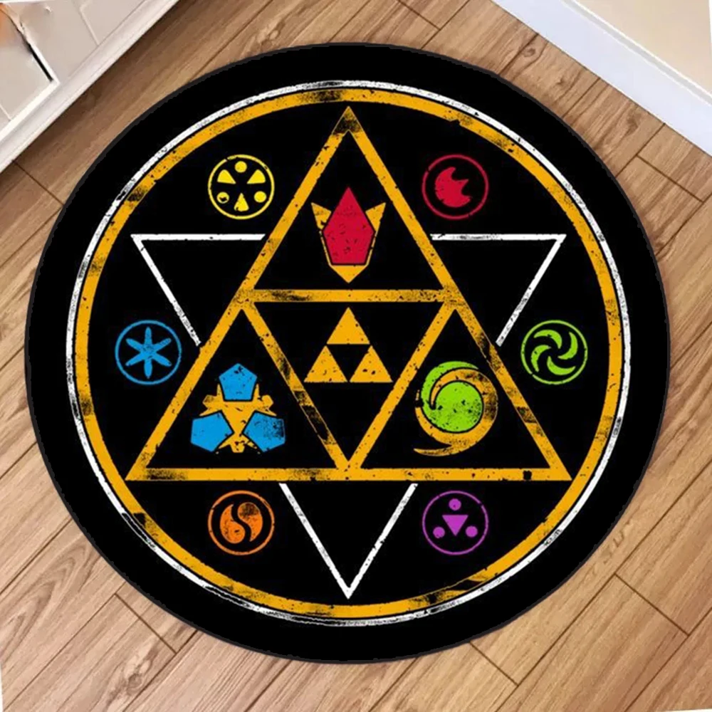 Legend of Zelda Round Rugs Room Floor Mats Non-Slip Living Room Rugs Washable Zelda  Carpet for Home Decor Mat