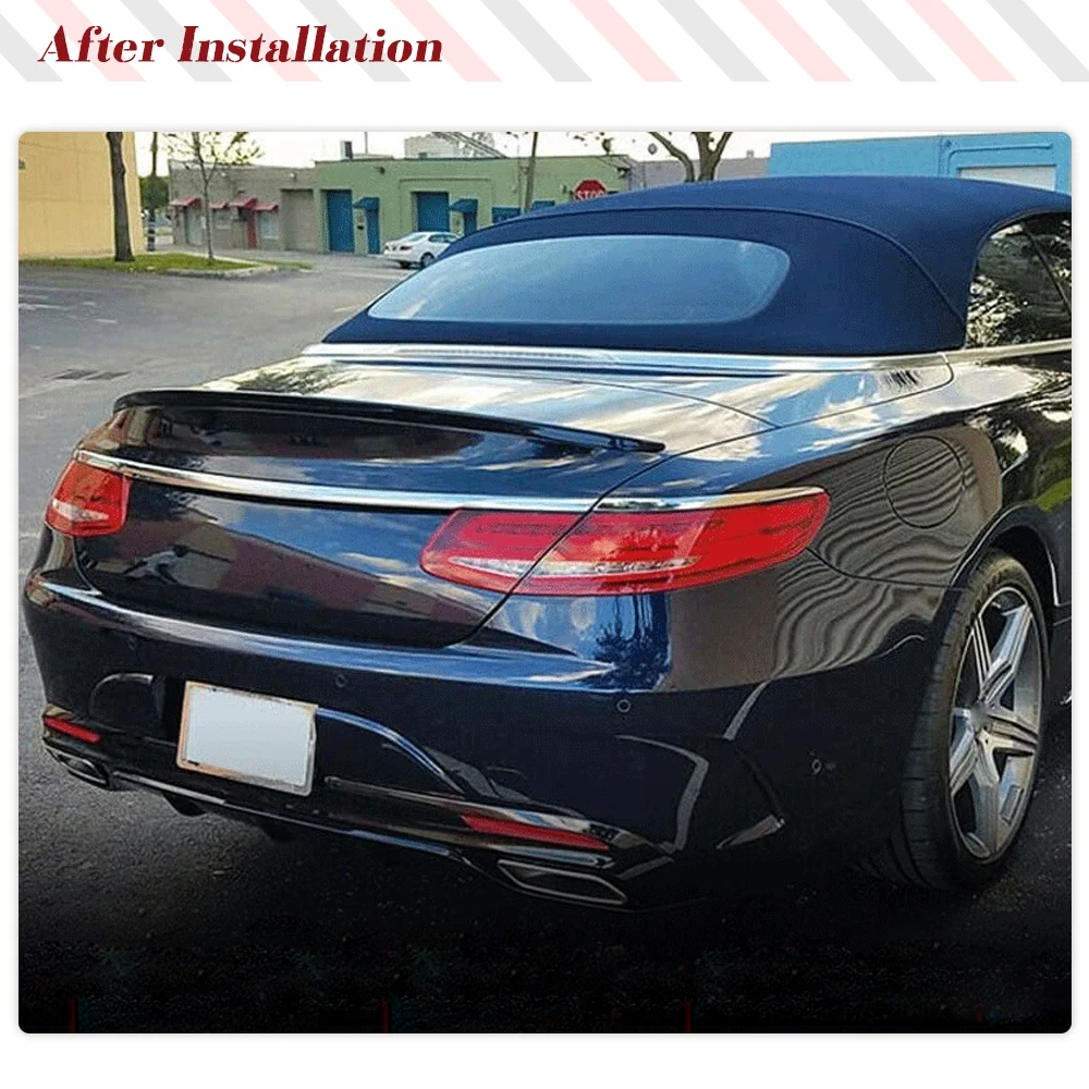 Carbon Fiber Rear Spoiler Wing Lip For Mercedes S-Class A217 S500 S63 S65 2016-2018 Convertible Car Rear Trunk Roof Lip Wing