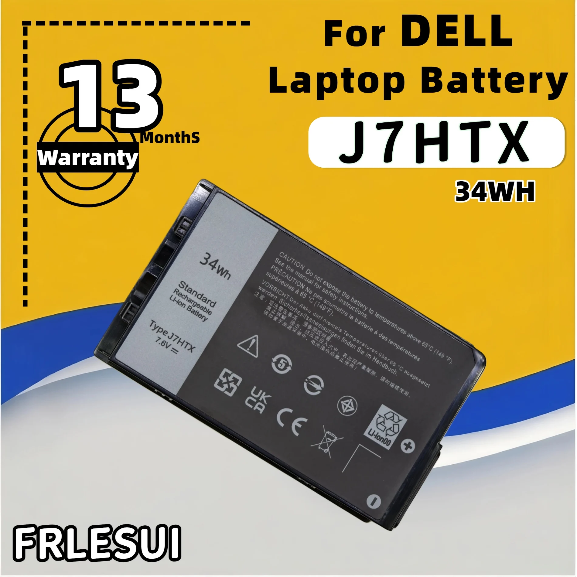 

FRLESUI Battery J7HTX For DELL Latitude 12 7202 Rugged 7212 7220 Rugged Extreme Series 13 Months Warranty