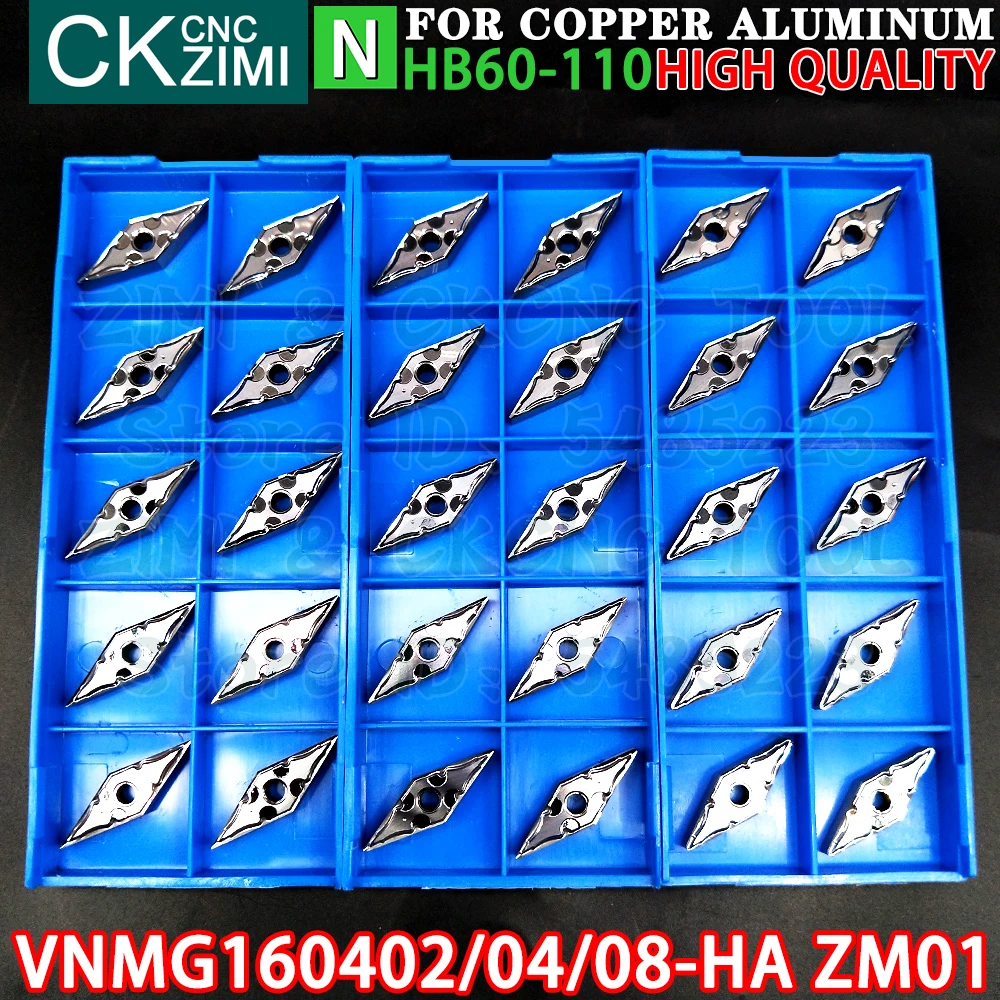 VNMG160402-HA ZM01 VNMG160404-HA ZM01 VNMG160408-HA ZM01 Твердосплавный алюминий Пластины Токарные пластины Инструменты ЧПУ VNMG1604 VNMG 1604 механический резак Токарный станок металлу Режущие инструменты для алюминия