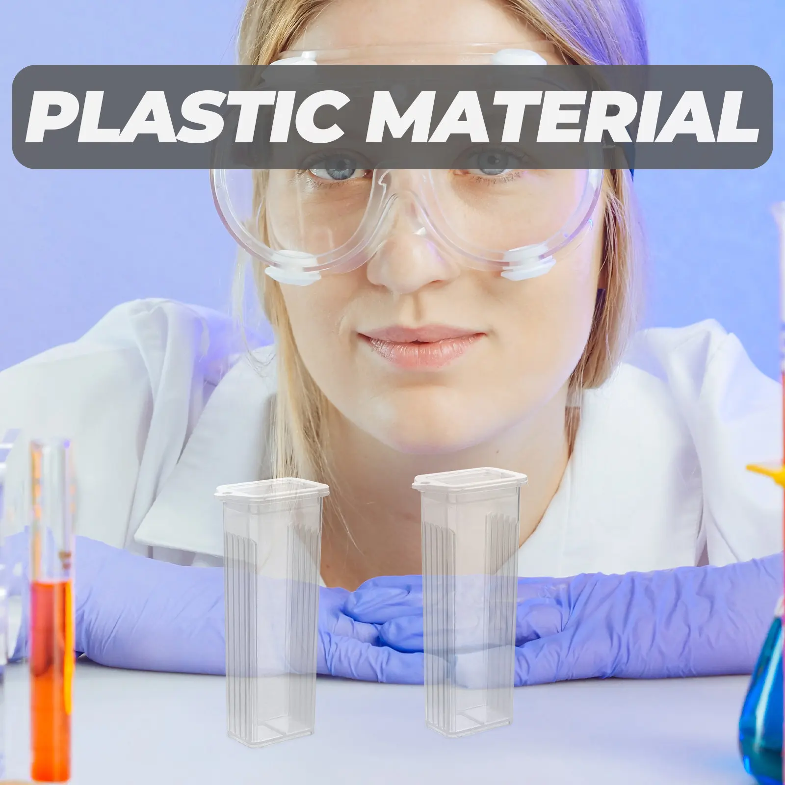 10Pcs Slide Boxes PP Material Large Snap Sturdy Slide Holder Microscope Storage Case for Pathological Lab Supplies
