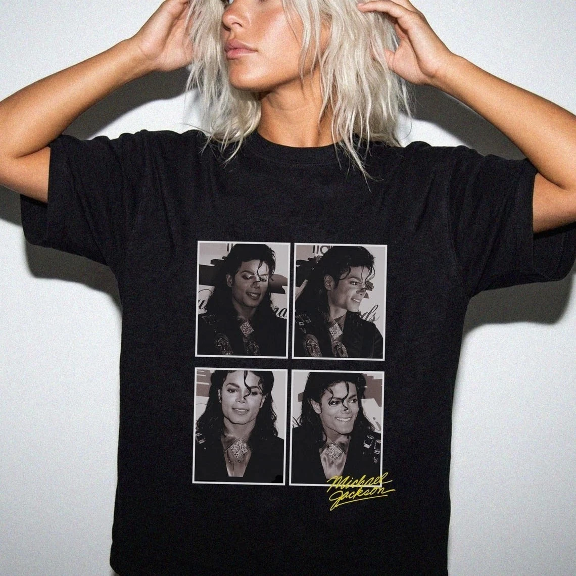2026 new Michael Jackson Retro Photo Collage T-Shirt King of Pop T-Shirt, Pure Couple Streetwear Shirt T-Shirt y2k clothes