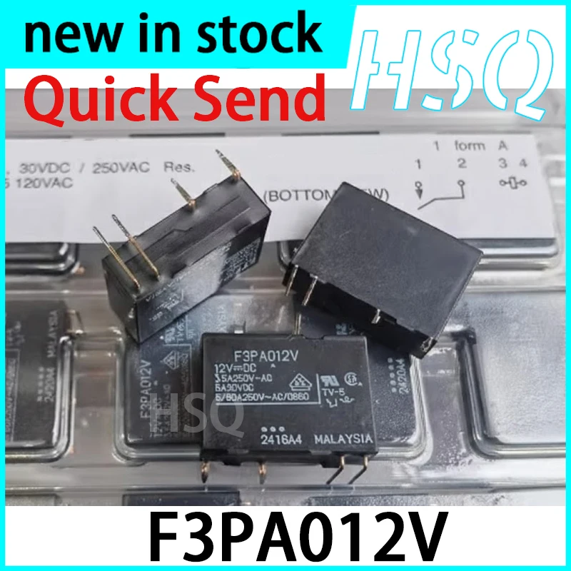 10PCS New F3PA012V 12VDC 4-pin 5A Set of Normally Open Relays