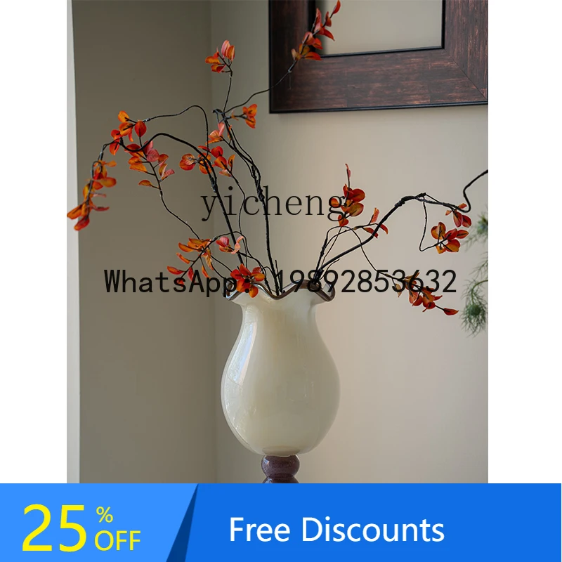 vase glass light luxury high-end ornament desktop decoration living room chest flower ware