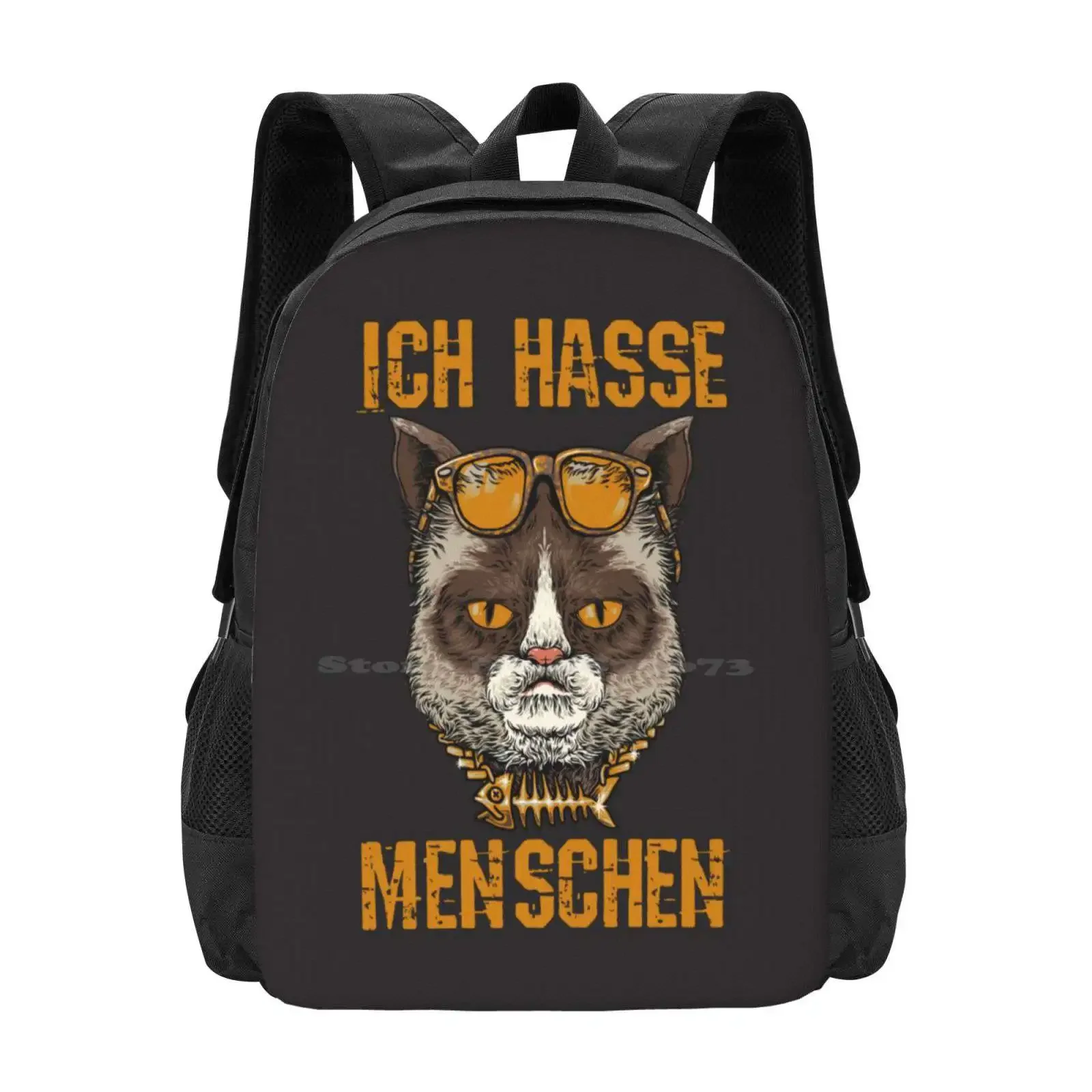 

Ich Hasse Menschen Hot Sale Schoolbag Backpack Fashion Bags Ich Hasse Menschen Katze Hasst Menschen Mad Katze Katze Hasse