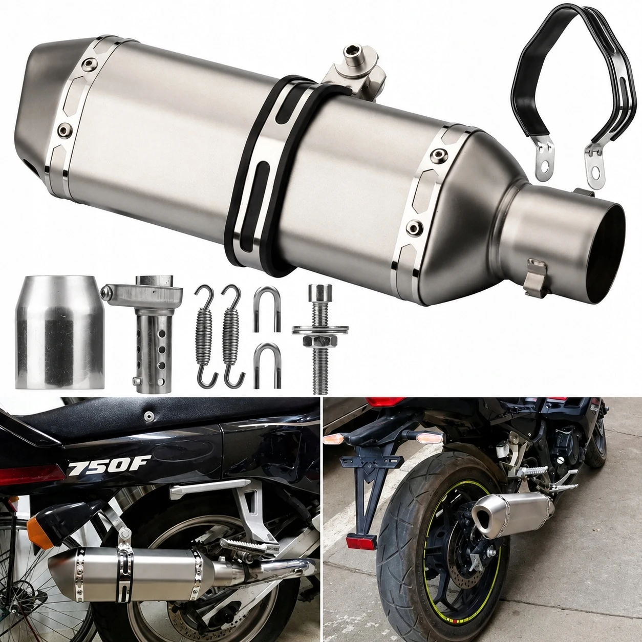 Image of 51-mm-Universal-Auspuffrohr für Motorräder mit DB-Killer, Aufsteck-Schalldämpfer für die meisten Pitbikes, Moto-Cafe-Racer und Roller.