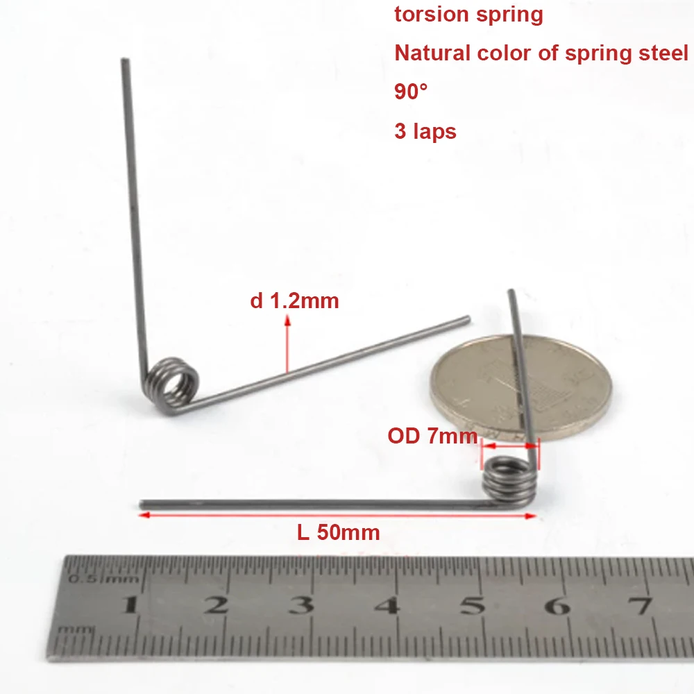 V-shaped Torsion Return Spring Wire Diameter 1.2mm High Strength Stainless Steel Small Torsion Spring Pull Back Torsion Clips