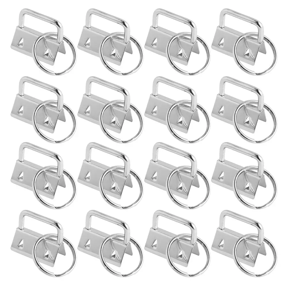 

50 Pcs Key Chain Metal Wristlet Tool Fob Hardware Silver Fashion with Keychain Miss