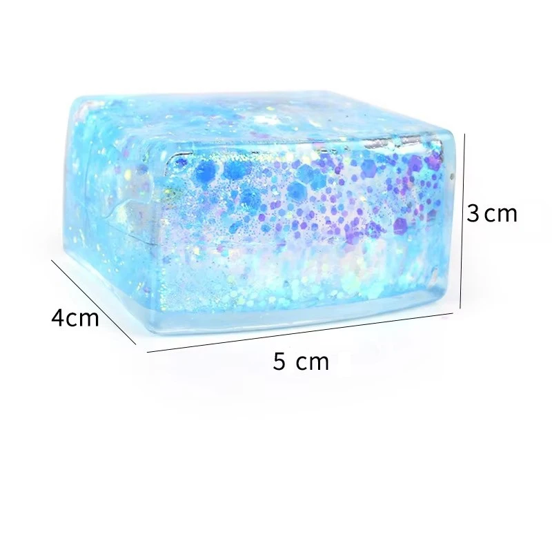 Maltose Simulated Tofu Small Ice Cubes Anti Adult Stress Slow Rebound Polar Light Colorful Squeeze TPR Block Decompression Toy image 6