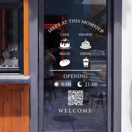 Store Business Hours // Dim Sum Shop // Commercial Decal Stickers // Opening Hours Stickers // Store