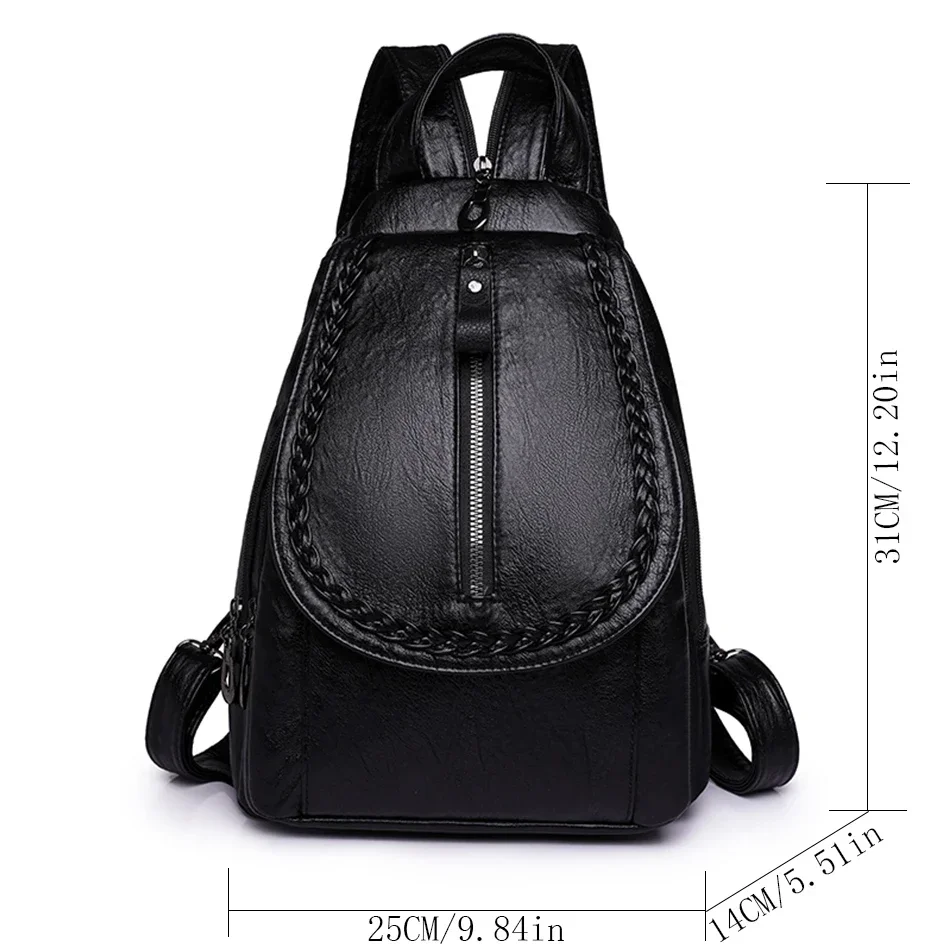 Multifunctional Back Pack Ladies Leather Backpack 3 in 1 Women Bagpack Small Travel Backpack for Teenage Girls Sac A Dos Mochila