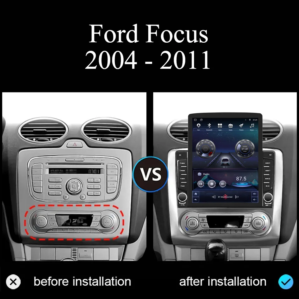 9.7‘’ Android 14.0 Car Autoradio DVD Video Audio A/V Player For Ford focus 2004 -2011 2Din GPS Navi Monitor Multimedia HU RDS