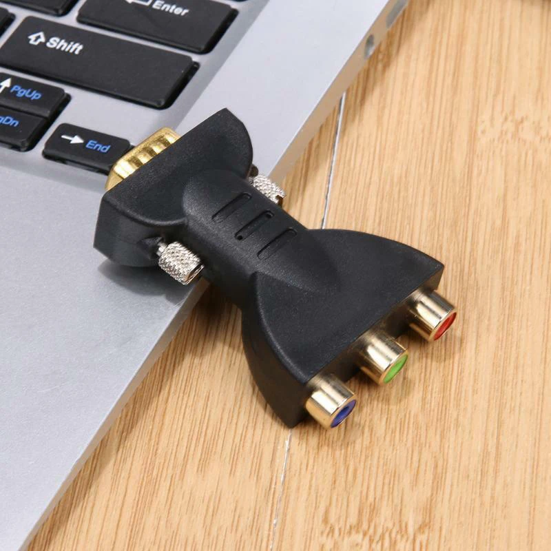 Adaptateur de prise vidéo 3RCA RGB femelle vers HD 15 broches, coordinateur de style VGA