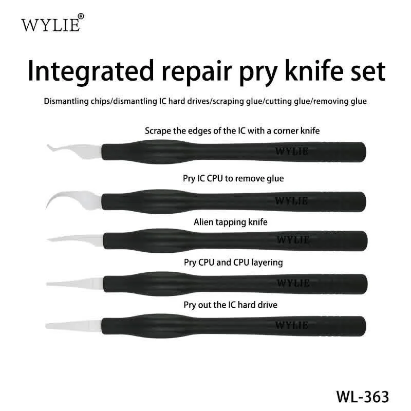 WEILI All-in-One Repair Pry Tool Kit for Mobile Phone Repair: Motherboard/IC/CPU Hard Drive Prying Chip Removal Adhesive