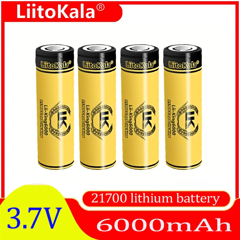 Original LiitoKala King6000 3.7V 21700 6000mAh high-capacity lithium battery, for portable projectors and power battery packs