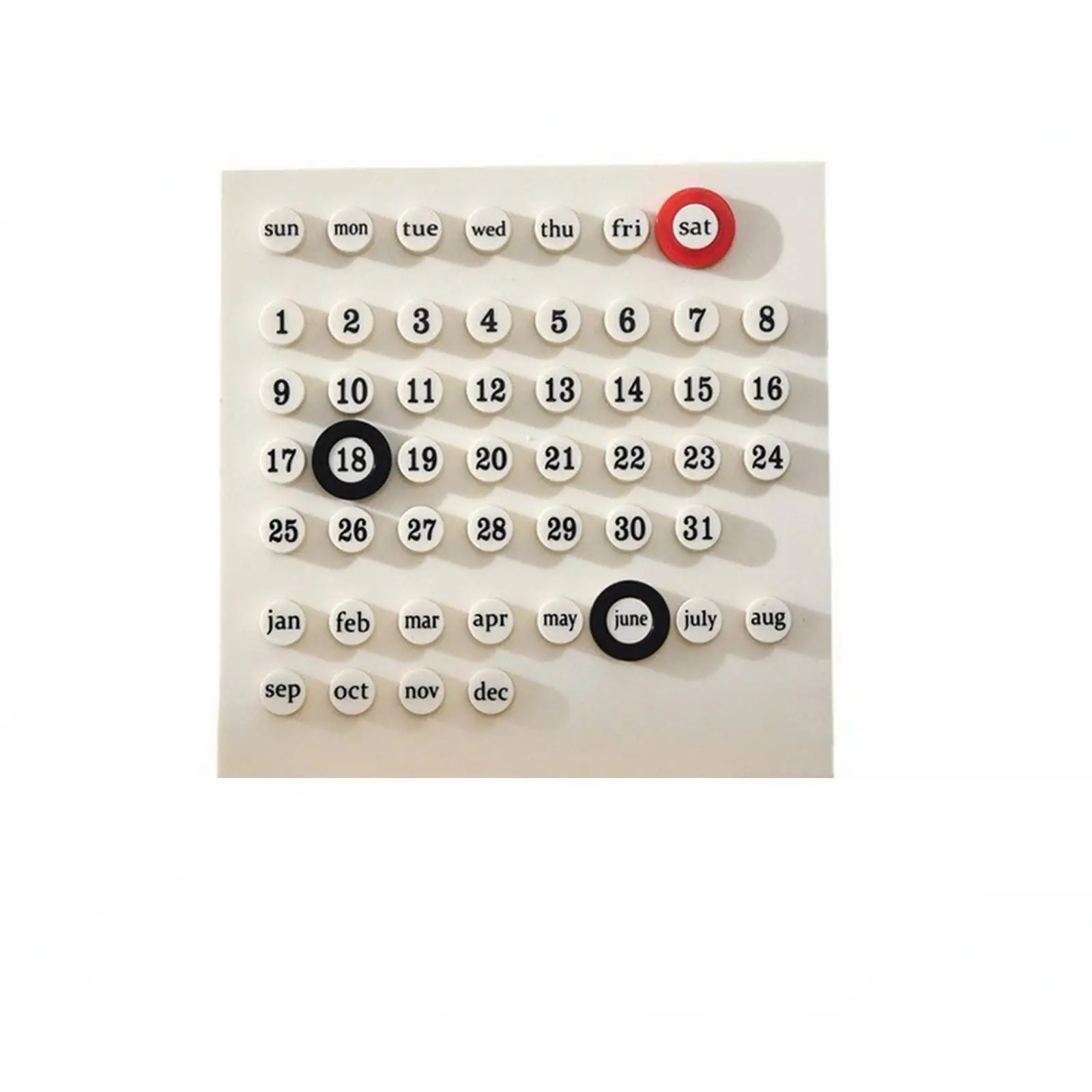 Reusable Plastic Desktop Calendar Stand with Movable Markers for Home Study Room Organization