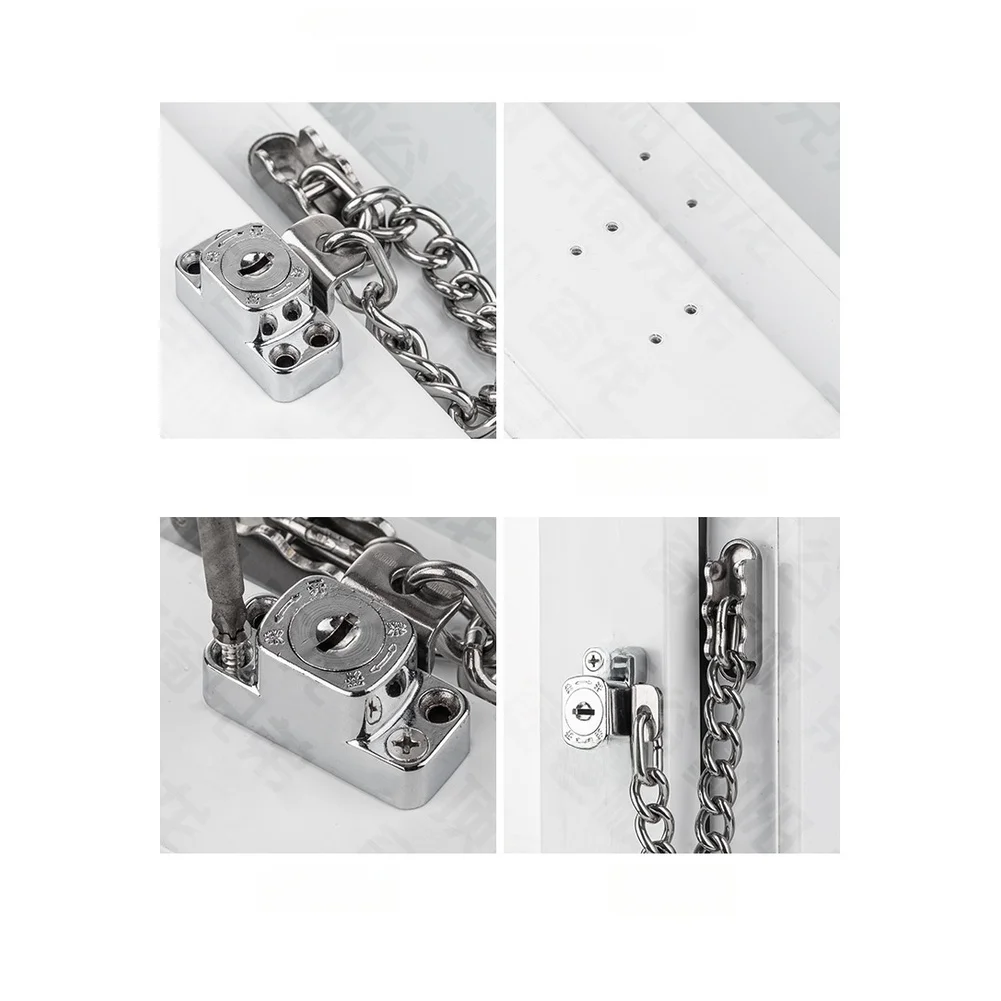 Stainless Steel Chain Window Lock Adjustable Length Key Security For Casement Sliding Tilt Turn Home Safety Door Hardware