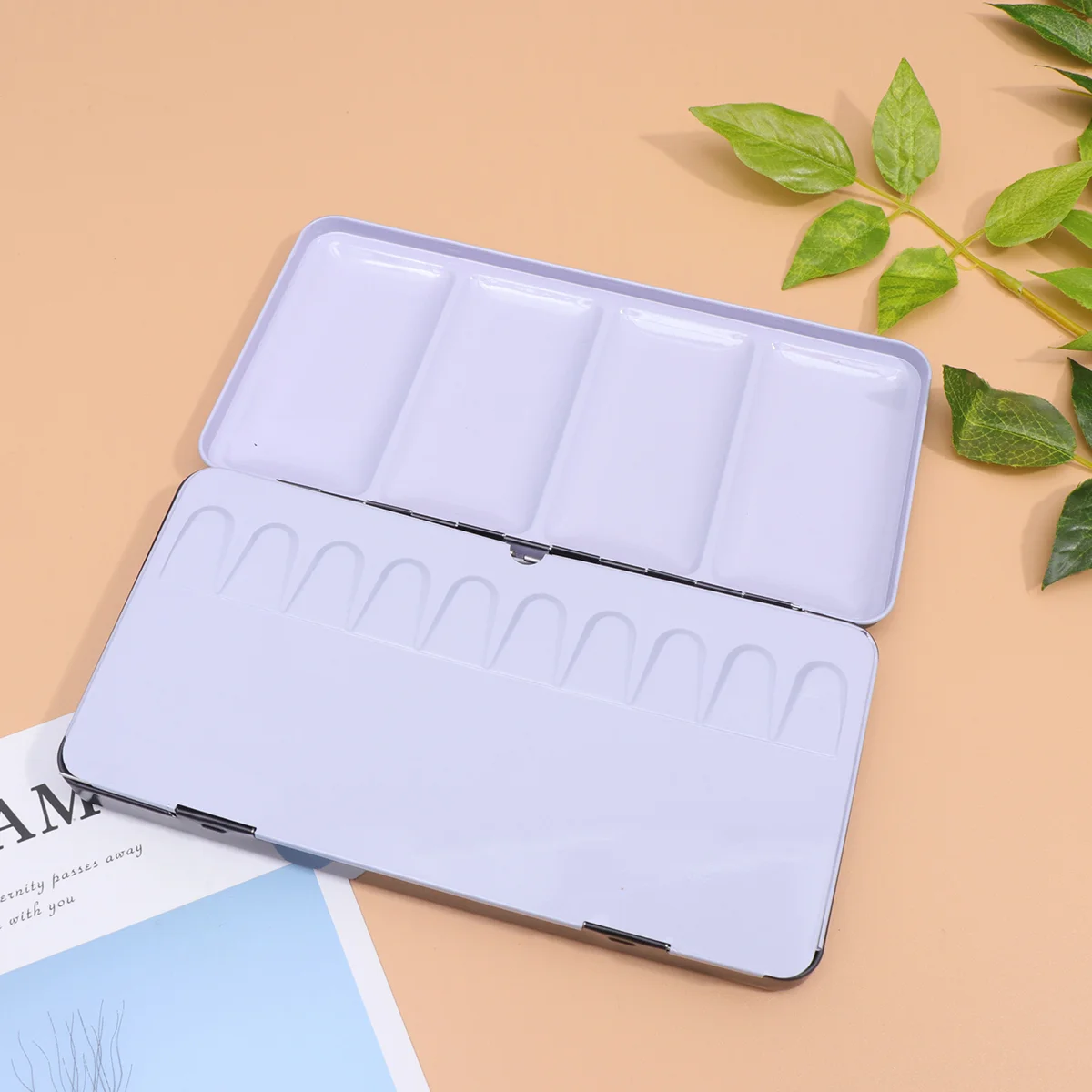 Empty Iron Boxes Watercolor Subpackage Case Solid Pigment Storage Paint Case with 12 Paint Grids