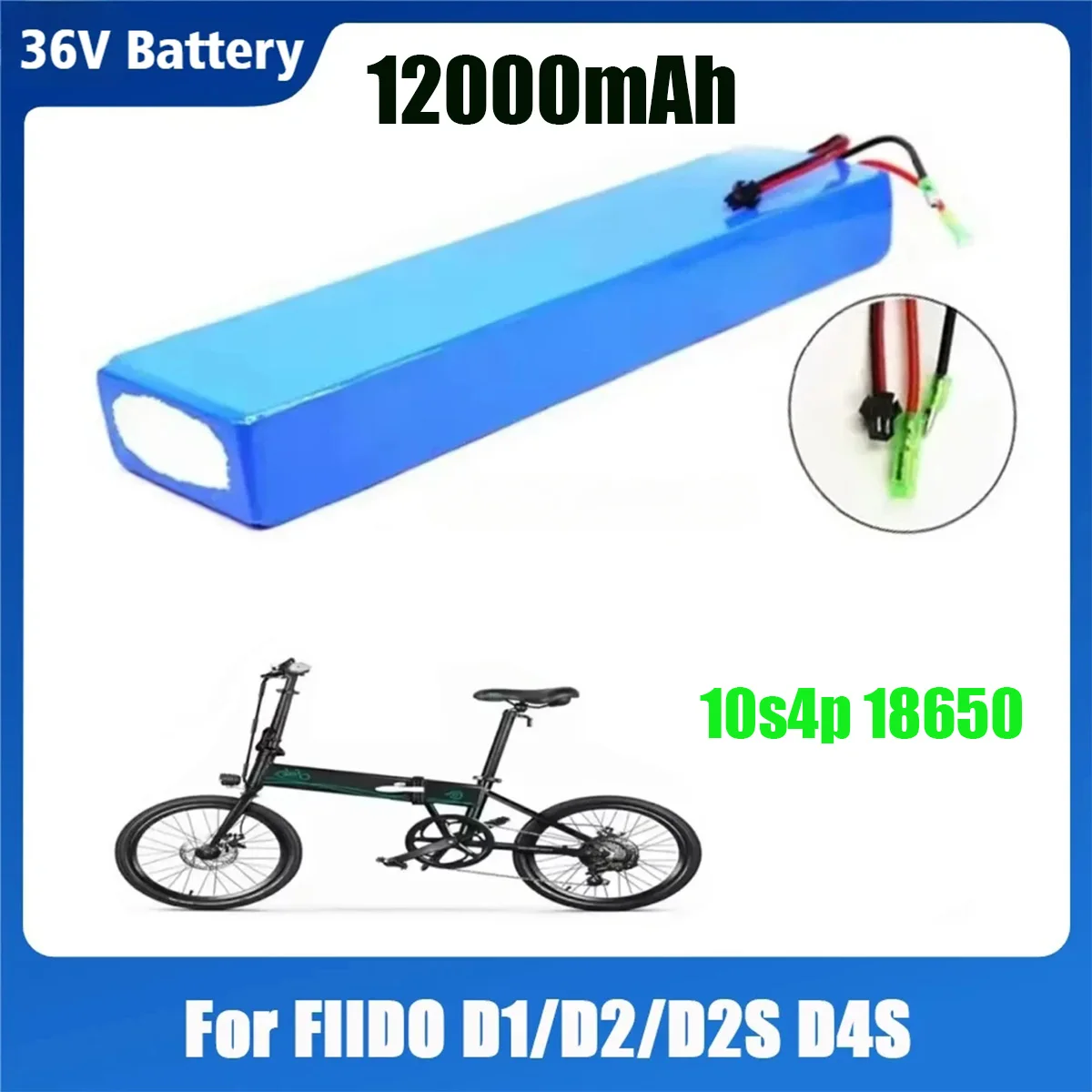 

36V 12000mAh 18650 10S4P Li-ion Battery Pack for FIIDO D1/D2/D2S/D4S FoldingBattery bremer R3/R6 E3 Pro ‌Vespa Elettrica
