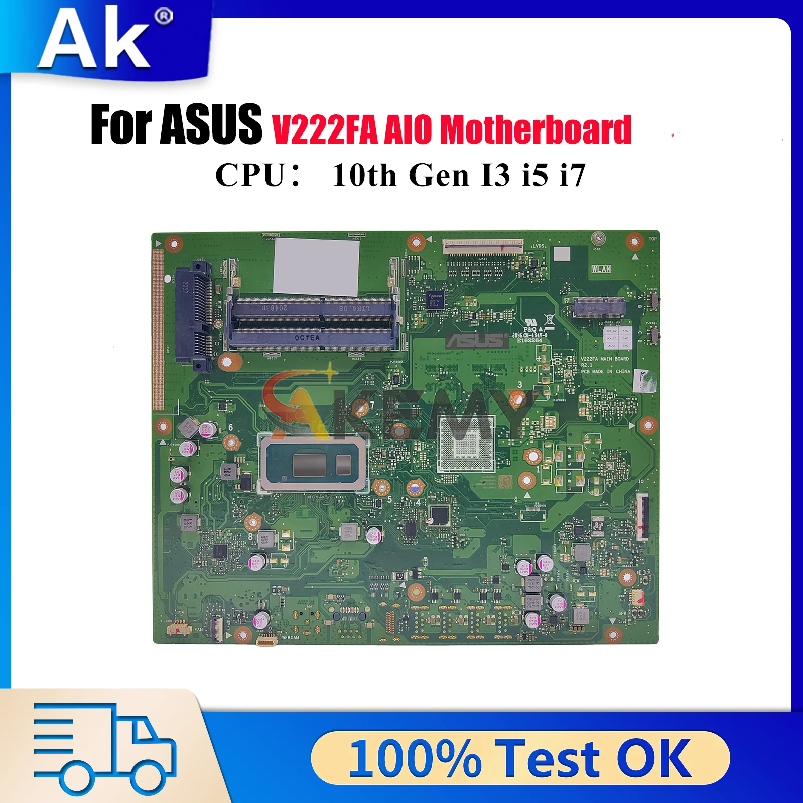 

V222FA Motherboard For ASUS Vivo AiO V222FB V222F V222FA Mainboard With 10th Gen I3 i5 i7 tests OK fast shipping High quality