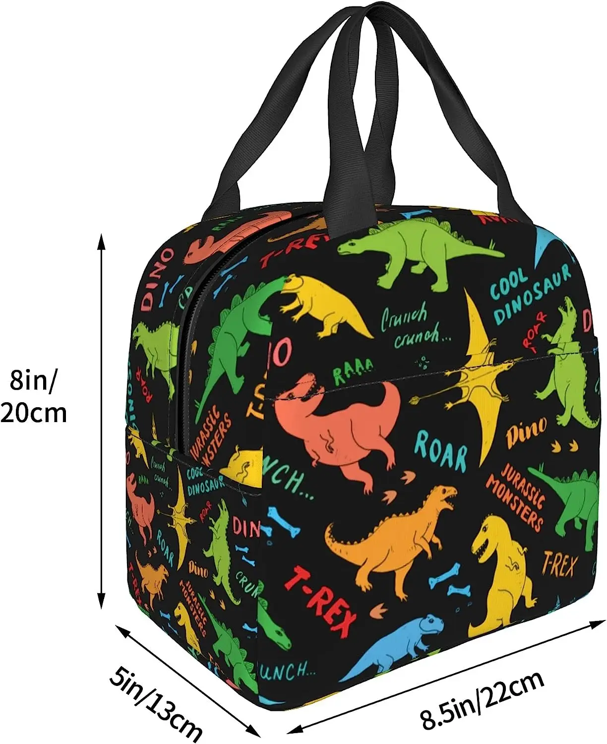 Jurassic Dinosaur Lunch Bag for Kids Dino Insulated Lunch Box Animal Pattern Mini Cooler Back To School Dino Thermal Meal Tote