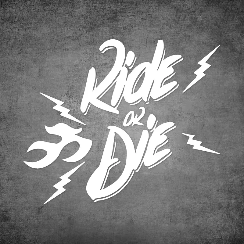 

1 шт. жирная наклейка «Ride or Die» с молнией для ноутбука, бутылки с водой, чехла для телефона — острый декор для любителей мотоциклов
