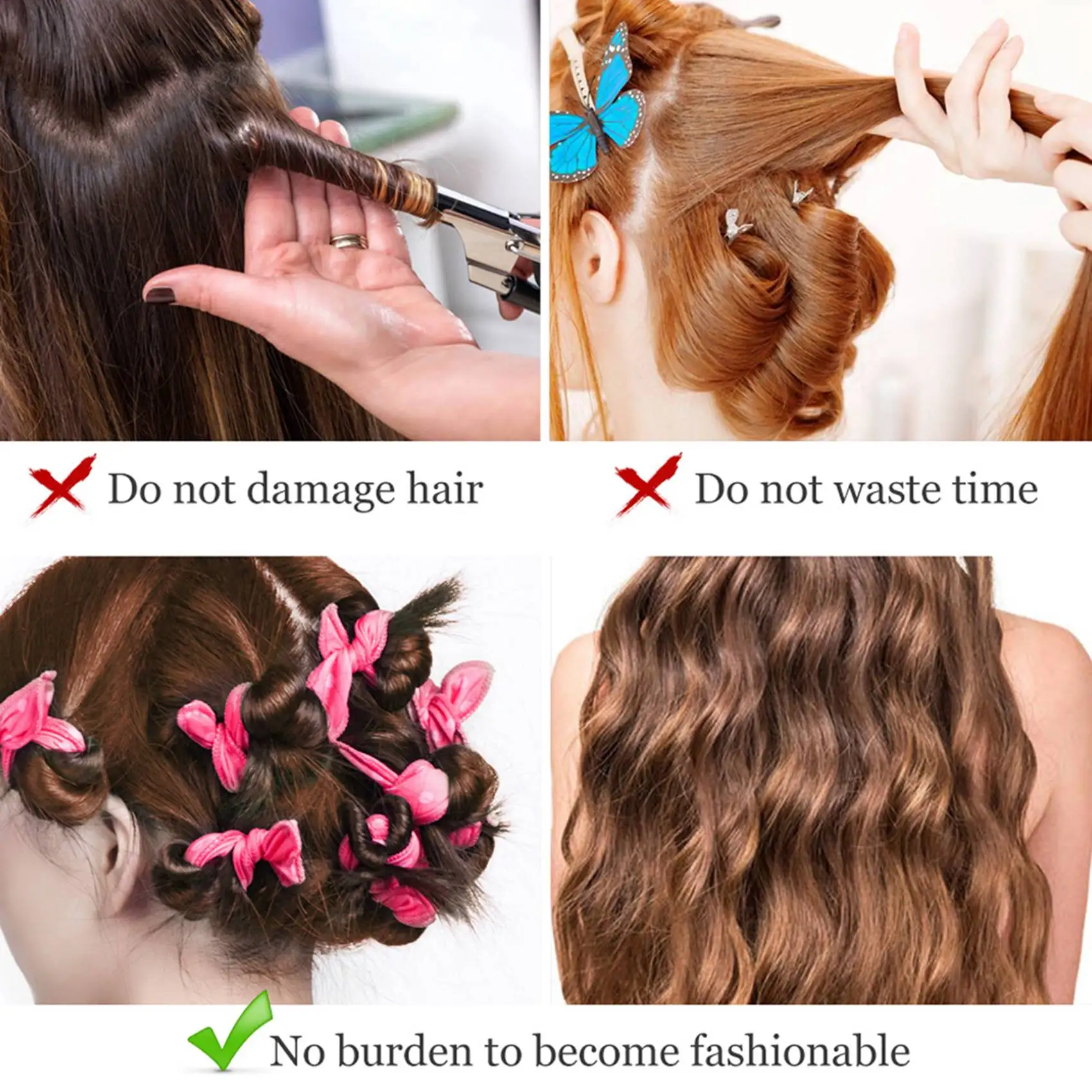 ABUG-20PCS Magic Curler Hair Rollers Night Sleep Wave Point Foam Hair Curler Rollers Flexible Soft Pillow Hair Rollers