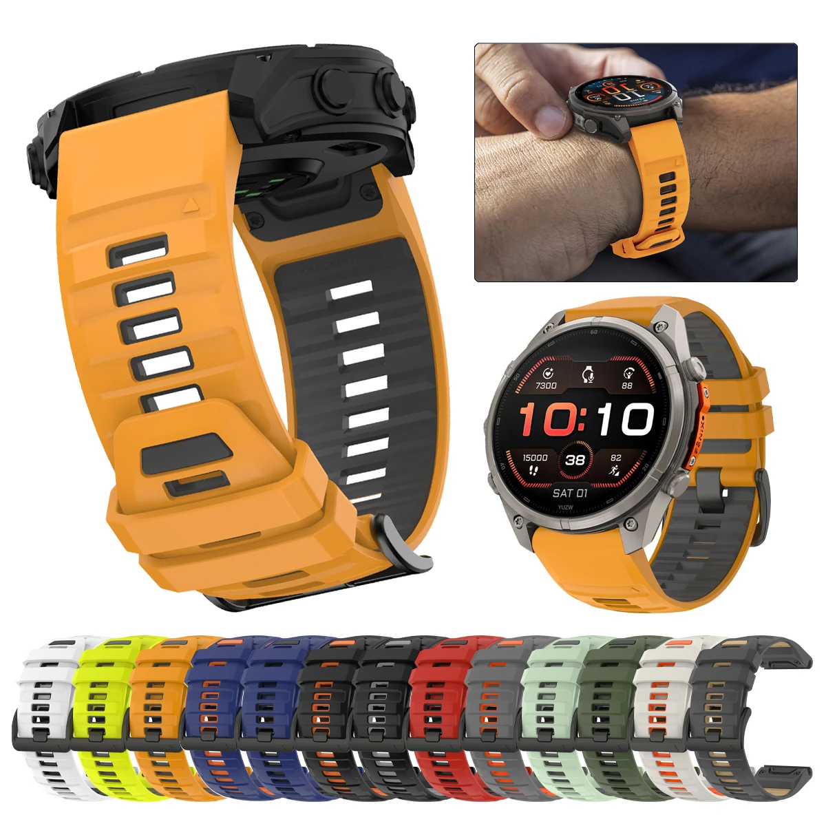 Sport Silicone Strap for Garmin Fenix 9 Pro 47mm 51mm Fenix 8Pro E 7 7X 6 6X/Epix/Enduro Bracelet 22/26mm Quickfit Official Band