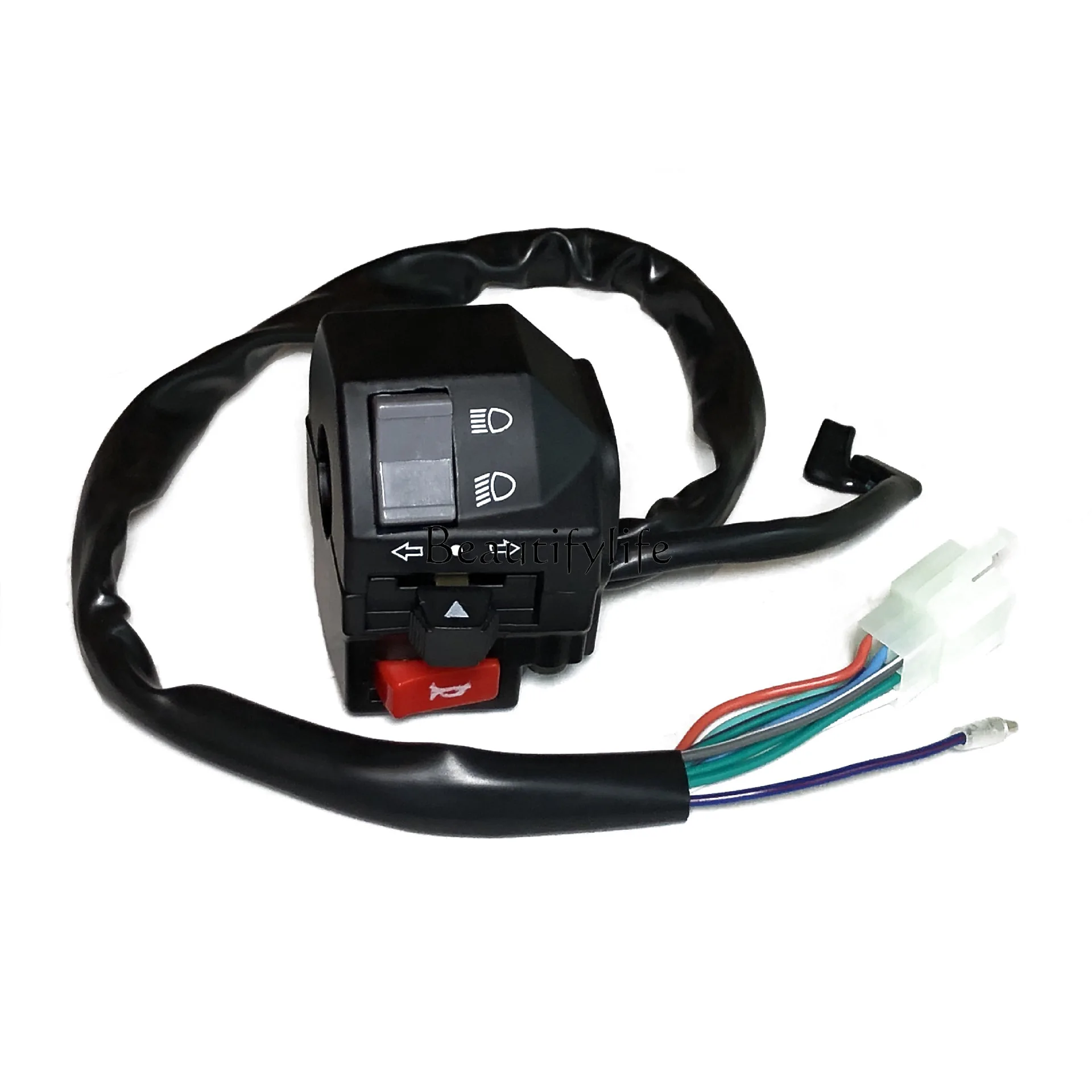 

Motorcycle modification switch accessories headlight steering horn switch handle can be installed rearview mirror aluminum shell