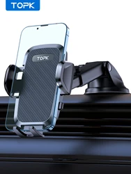 TOPK Car Phone Holder Mount Cell Phone Mount for Car Dashboard & Windscreen for Universal Cars 360° Rotatable Mobile Phone Holde