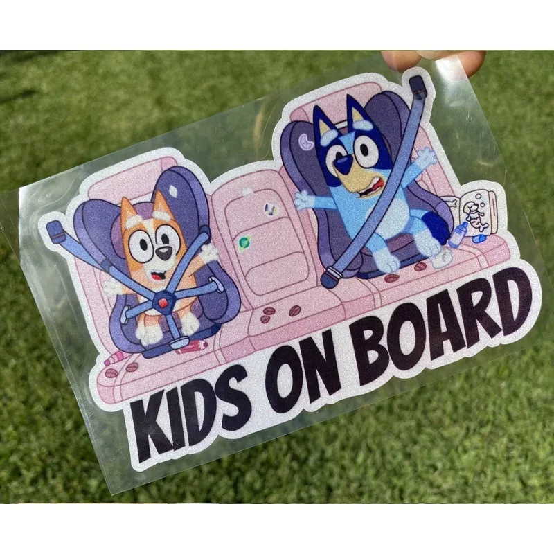 KIDS ON BOARD Car Reflective Stickers Individuality Cartoon Body Scratches Shield Safety Warning Decal Decorative