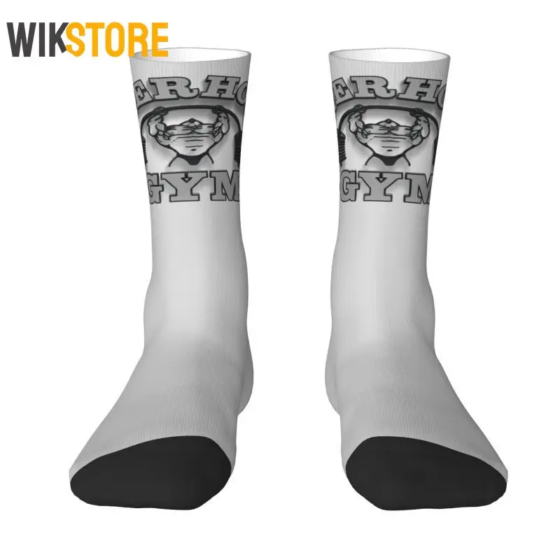 Fashion Printed Powerhouse Gym Socks for Men Women Stretch Summer Autumn Winter Fitness Bodybuilding Fashion Crew Socks