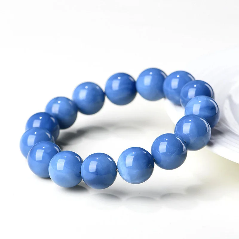 Natural Blue Common Opal  Round Bracelet