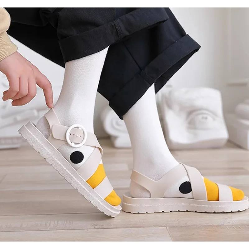 Novo engraçado ganso pato impresso meias moda feminina dos desenhos animados animal inverno quente meados de tubo algodão meia esportes criativo casual sox presente