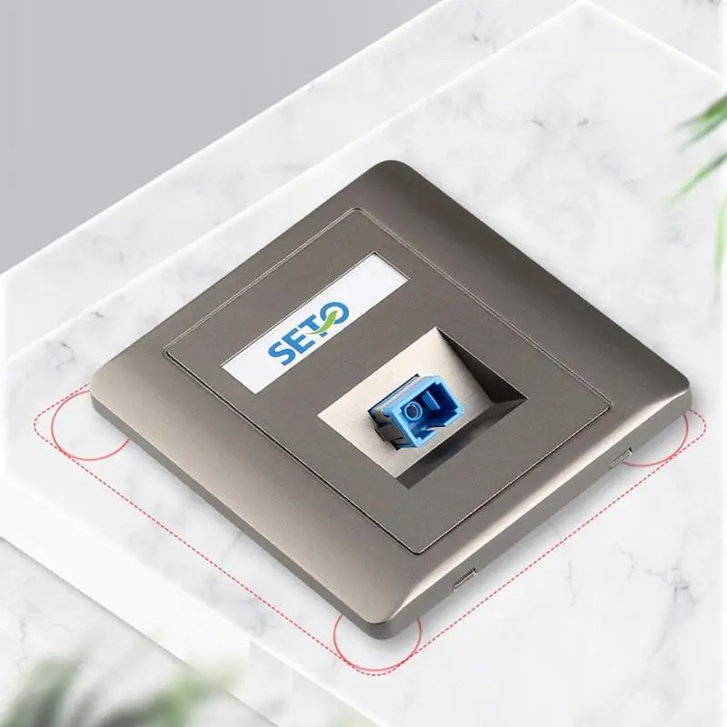 B03F Easy Installation 86 Type Fiber Opticals Outlet Wall Plate For LC Configurations