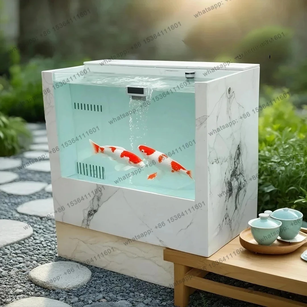 z.Balcony rock slab fish pond back filter stone fish tank landscape custom water table ornament outdoor home