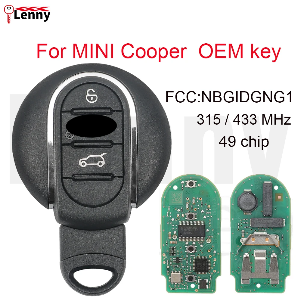 Lenny FCC:NBGIDGNG1 315/433MHz 49chip PCF7953 OEM Original Car Smart Key for BMW MINI Cooper R56 F-Chassis F55 F56 Key