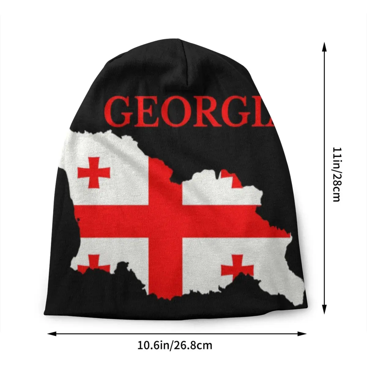 Georgia Country Map Flag Skullies Beanies Caps Unisex Winter Warm Knit Hat Women Men Street Adult Bonnet Hats Outdoor Ski Cap