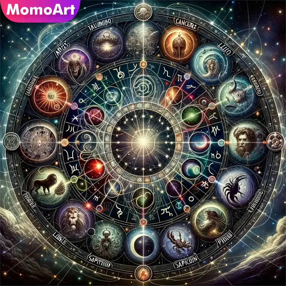 Momoart ours diamant mosaïque Animal rond complet diamant peinture lune broderie nouveauté fait à la main passe-temps