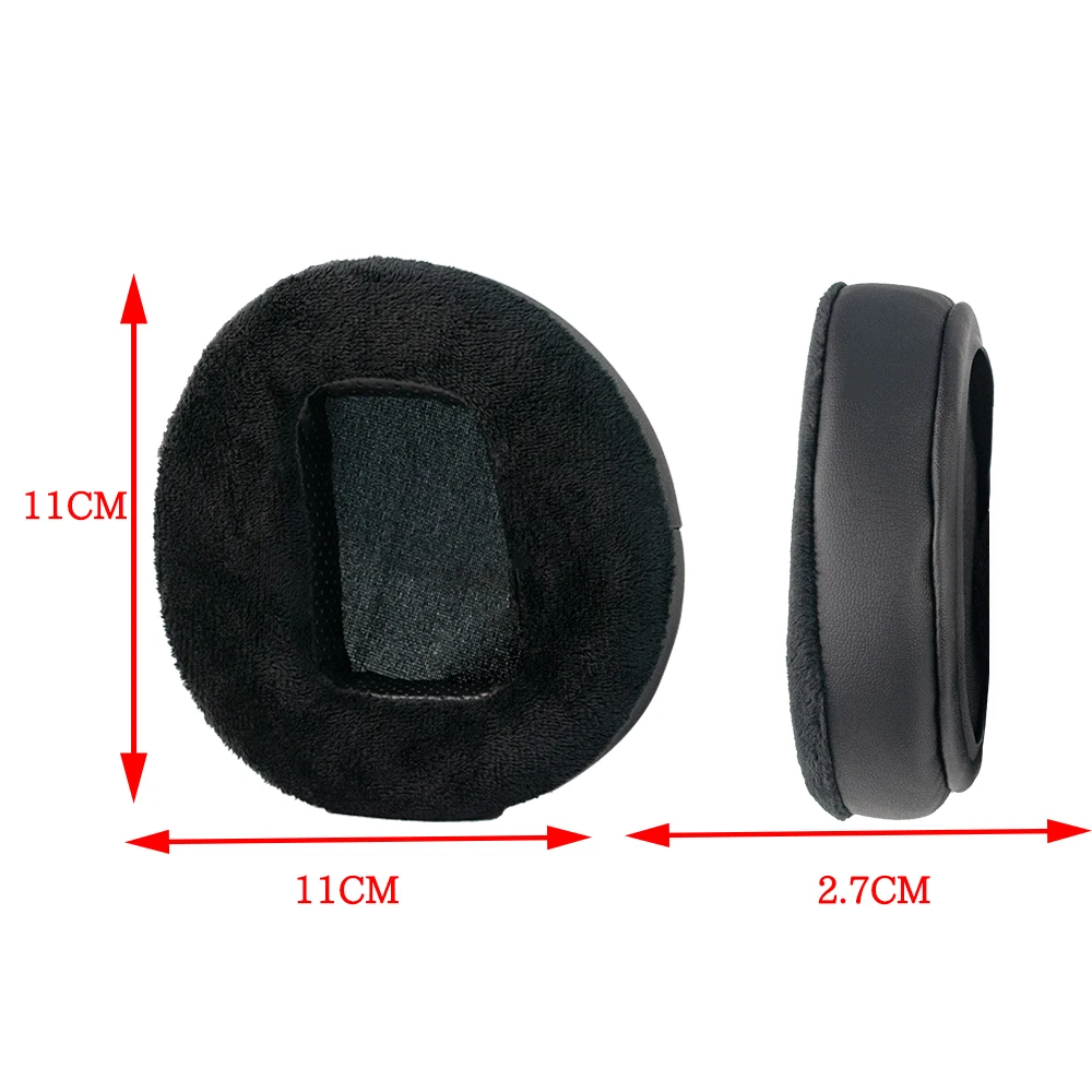QIGOM Replacement Ear Pads For Demon Saint Headphone, Premium Australian Sheepskin / Protein Leather Linen Fabric Earcushion