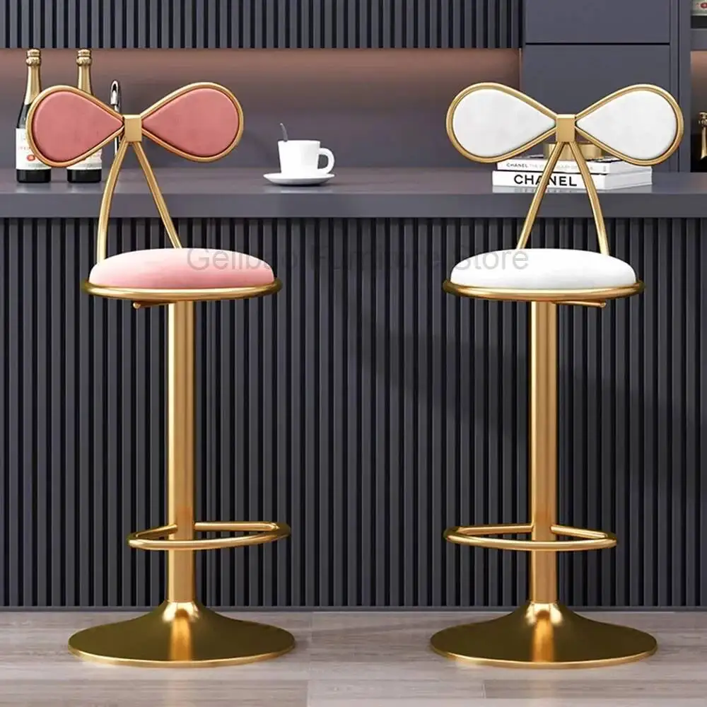 

Luxury Outdoor Vanity Bar Stools Interior Living Room Makeup Hairdressing Salon Chair With Back Metal Chaise Modern Furniture