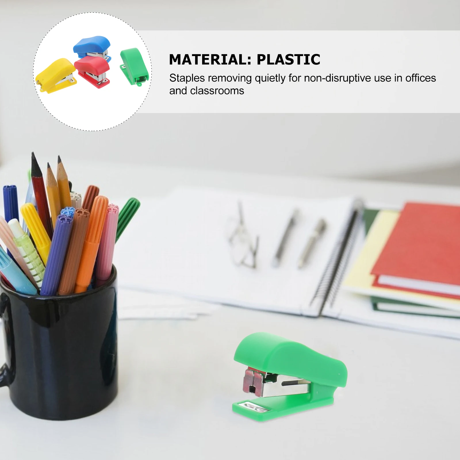 

4Pcs Lovely Mini Stapler Eco Friendly Compact Desk Organizer For Students And Adults Random Color