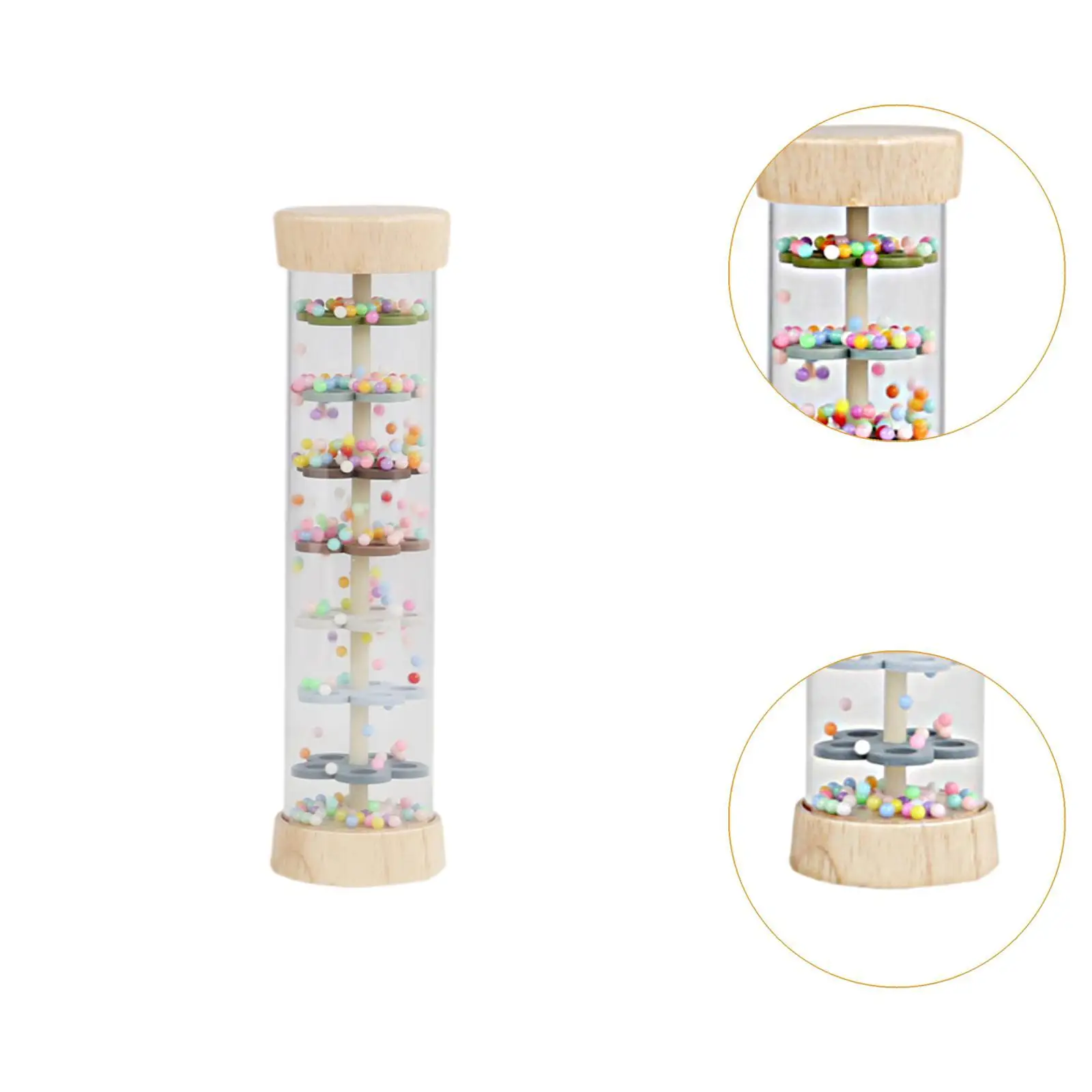 Beaded Rainmaker Musical Instrument Early Learning Fine Motor Skill Sensory Toy for Infants Children Babies Nursery Travel Toy