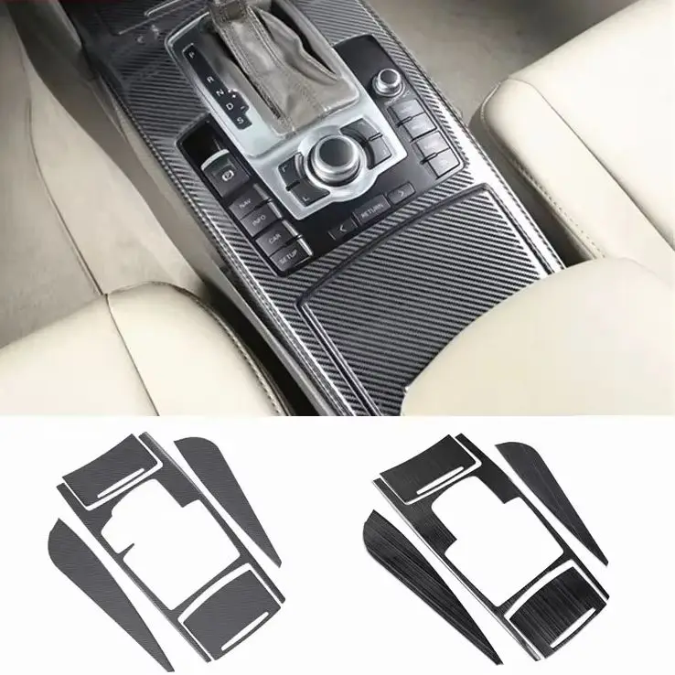 

For Audi A6 C6 2005-2009 2010 2011 Car Center Console Gear Shift CD Panel Water Cup Holder Frame Cover Trim Interior Accessories
