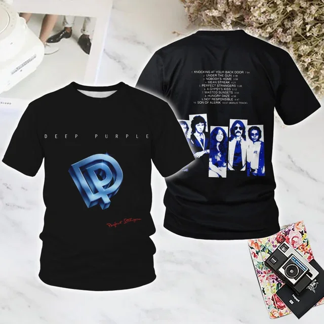 Pop Heavy Rock Metal Deep Purple Band 3D Printed T-shirt Men's and Women's Short sleeved T-shirt Summer Fashion Hip Hop Y2k Top