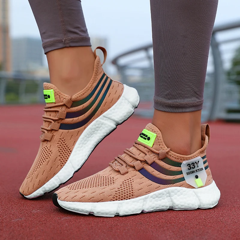 Frauen Casual Sportschuhe atmungsaktive leichte Turnschuhe Anti-Rutsch-Wohnungen Outdoor-Laufschuhe weibliche vulkan isierte Schuhe