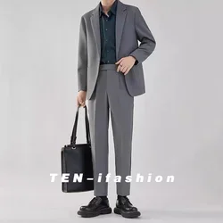 D1017 high-end casual men's loose drape jacket Korean style trend 24 spring and autumn winter new men's suit