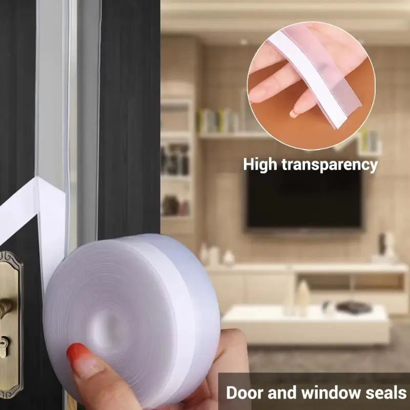 Weather Stripping Seal Door Tape , Weatherproof Soundproof For Door Frame Or Window Bathroom Shower Glass Gaps